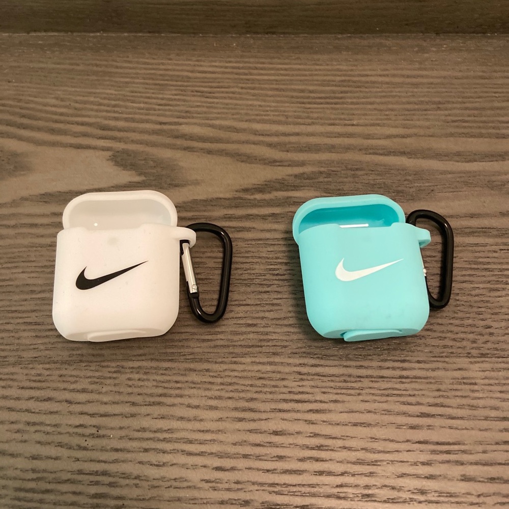 Two Nike Apple Air Pod Silicone Sleeve W/ Clip